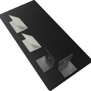 Cacoy PU Leather Desk Mat, 78.8" x 39.4" Huge Size Meeting Desk Pad Blotters Protector, Waterproof Computer Table Cover Mat, Large Keyboard Mouse Pad for Desktop, Office Meeting Table Mat (Black)