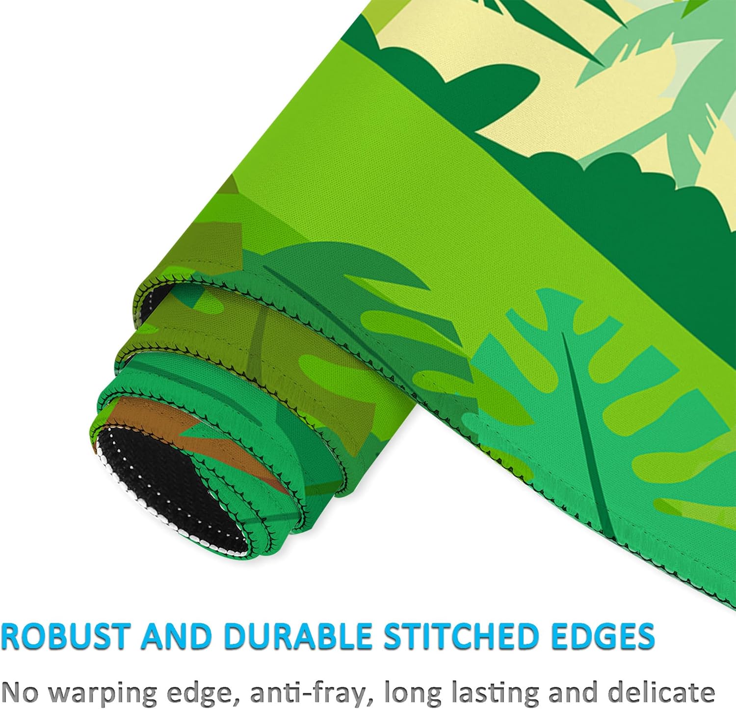 LL-COEUR Green Plant Extended Mouse Mat 51.2"x23.6"x0.12" Laptop Keyboard Pad with Non-Slip Rubber Base Long Desk Topper Mat for Gaming Office Home XL - Image 6