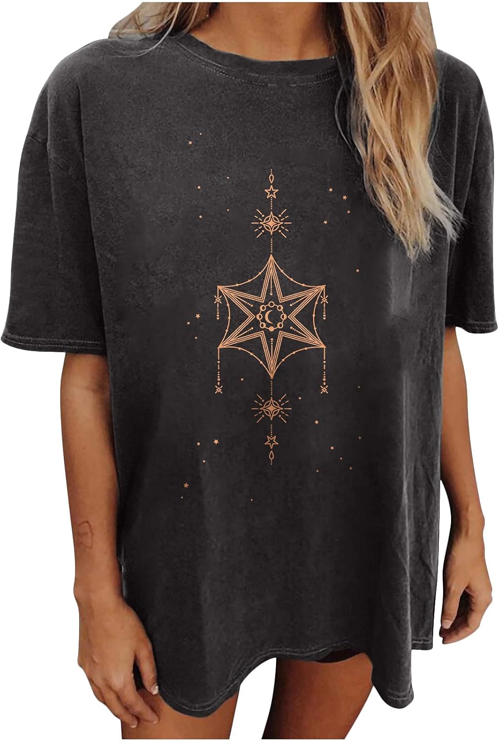 Summer Y2k Tops for Womens, Casual Vintage Short Sleeve T-Shirt, Girls Oversize Loose Round Neck Elastic Tee - Image 9