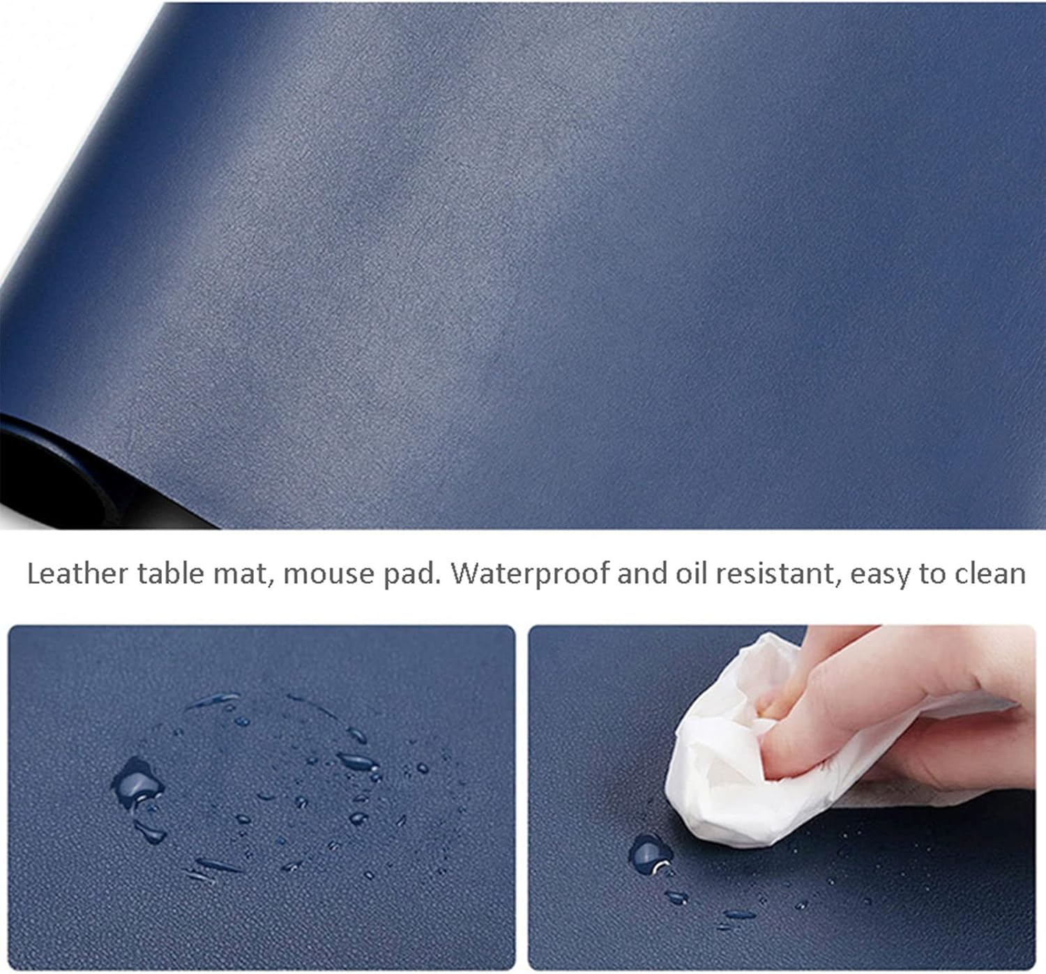 ZPEE Bicolor Mouse Mat Computer Gaming,Waterproof Leather Gaming Mouse Pad for Desk,Portable Table Mat for Laptop Large Size Writing Mat-Red 120x60cm - Image 5